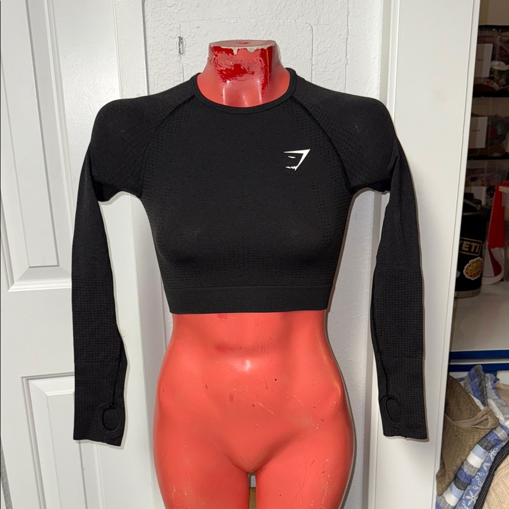Gymshark crop top shirt blouse long sleeve